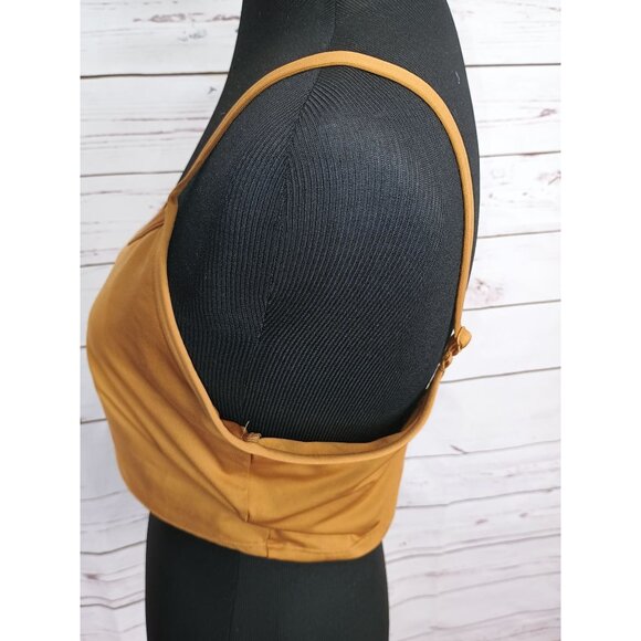 VICTORIA'S SECRET PINK Mustard Yellow  Active Crop Top XL - Picture 5 of 9
